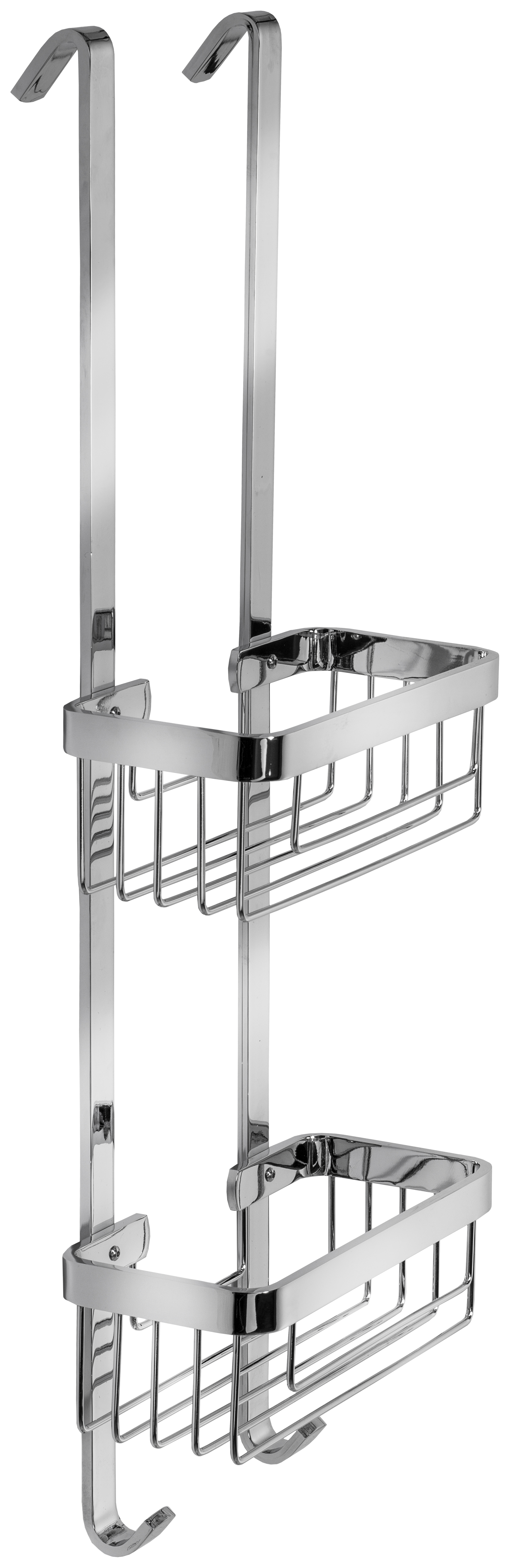 Image of Croydex Aluminium 2 Tier Hook Over Basket - Chrome