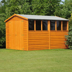 Shire Apex Overlap Dip Treated Double Door Shed - 10 x 6ft