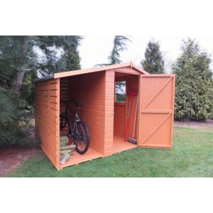 Shire Apex Tongue & Groove Shed with Side Storage - 7 x 6ft