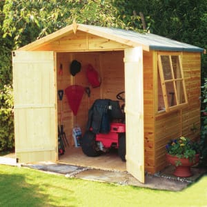 Shire Apex Shiplap Dip Treated Double Door Shed - 7 x 7ft