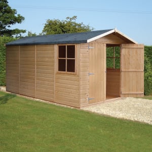 Shire Apex Shiplap Dip Treated Double Door Shed - 7 x 13ft