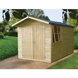 Shire Apex Shiplap Pressure Treated Double Door Modular Shed - 7 x 10ft