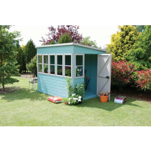 Shire Pent Shiplap Dip Treated Potting Shed with Opening Windows - 8 x 6ft