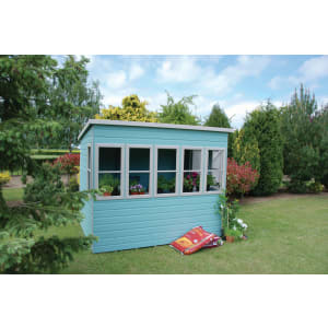 Shire Pent Shiplap Dip Treated Potting Shed with Opening Windows - 8 x 8ft