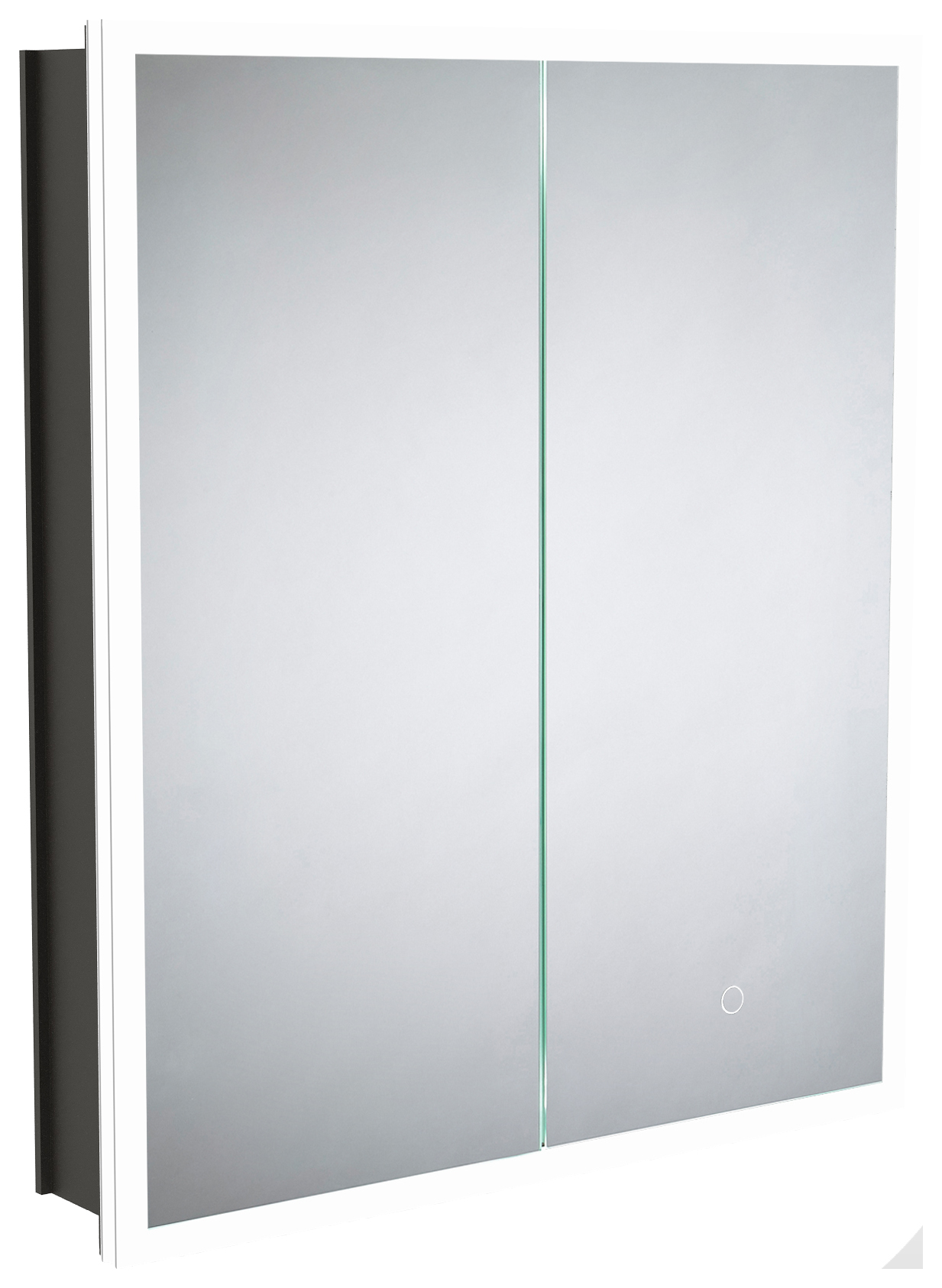 Image of Sensio Eclipse Black Double Recessed Colour Changing LED Bathroom Mirror Cabinet - 600 x 700mm
