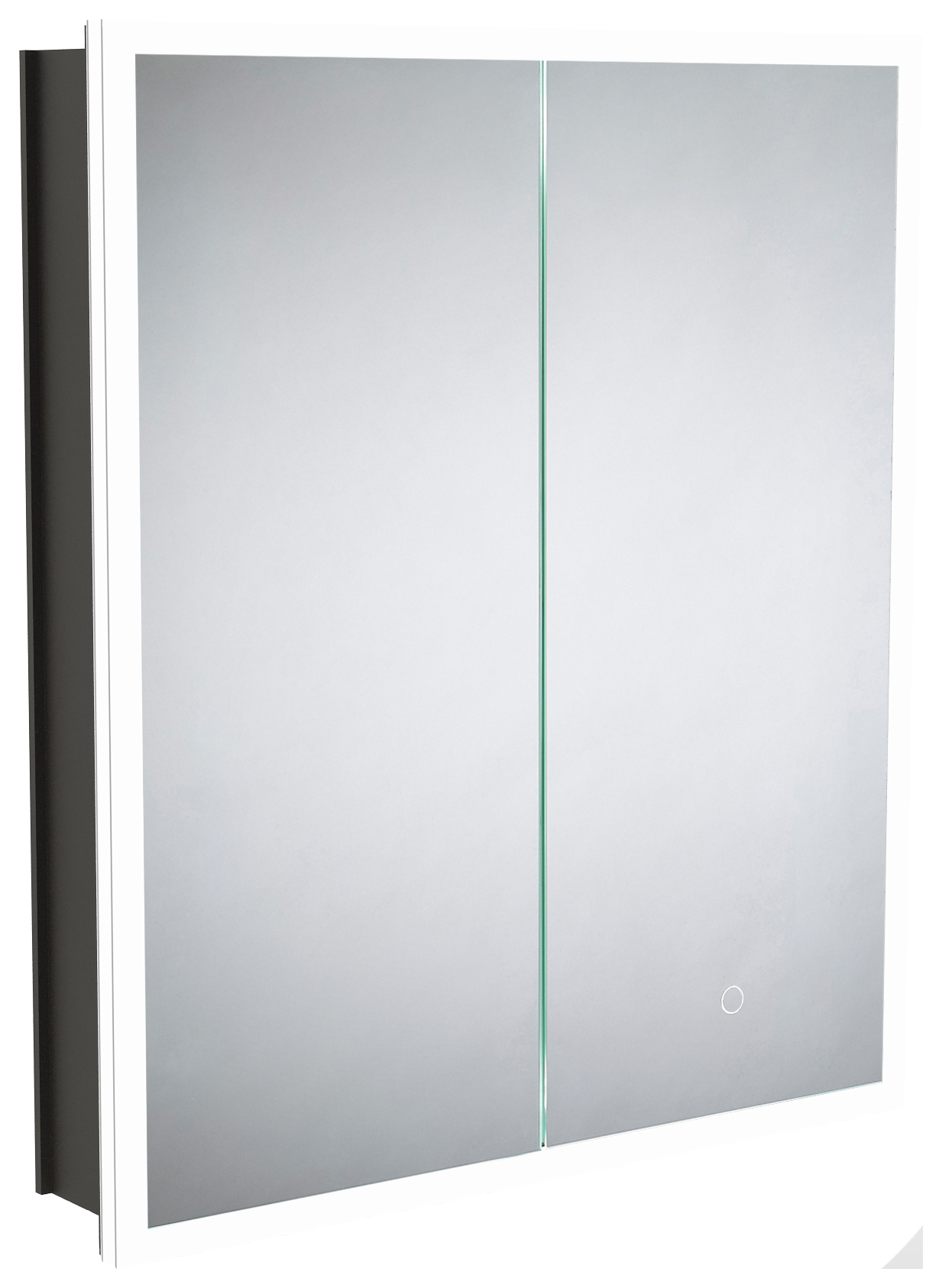 Sensio Eclipse Black Double Recessed Colour Changing LED Bathroom Mirror Cabinet - 600 x 700mm