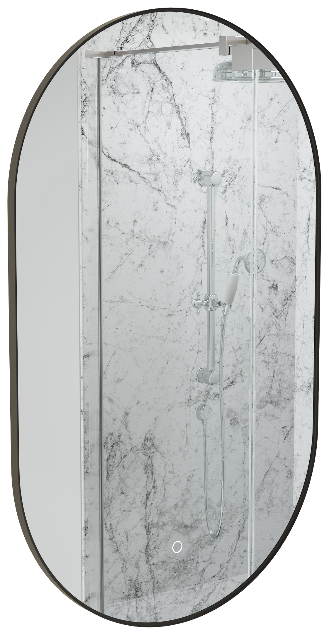 Image of Sensio Nebula Black Colour Changing LED Bathroom Mirror - 500 x 800mm