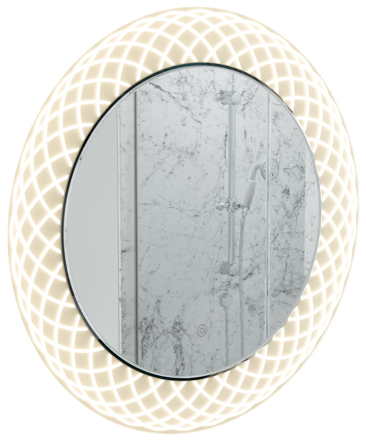 Sensio Spiro Etched Colour Changing LED Bathroom Mirror - ø800mm