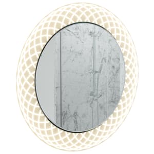 Image of Sensio Spiro Etched Colour Changing LED Bathroom Mirror - ø800mm