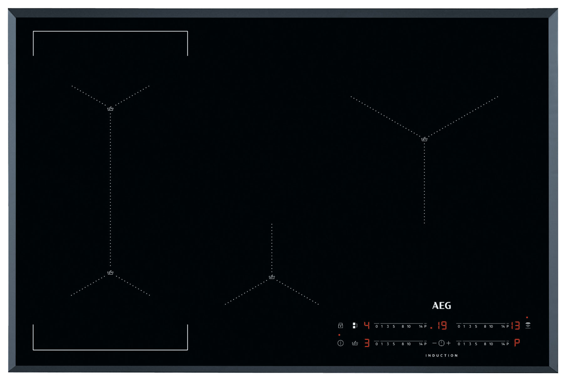 Image of AEG 7000 Series IAE84421FB SenseBoi Black Induction Hob with Bridging Zone & Hob2Hood - 80cm