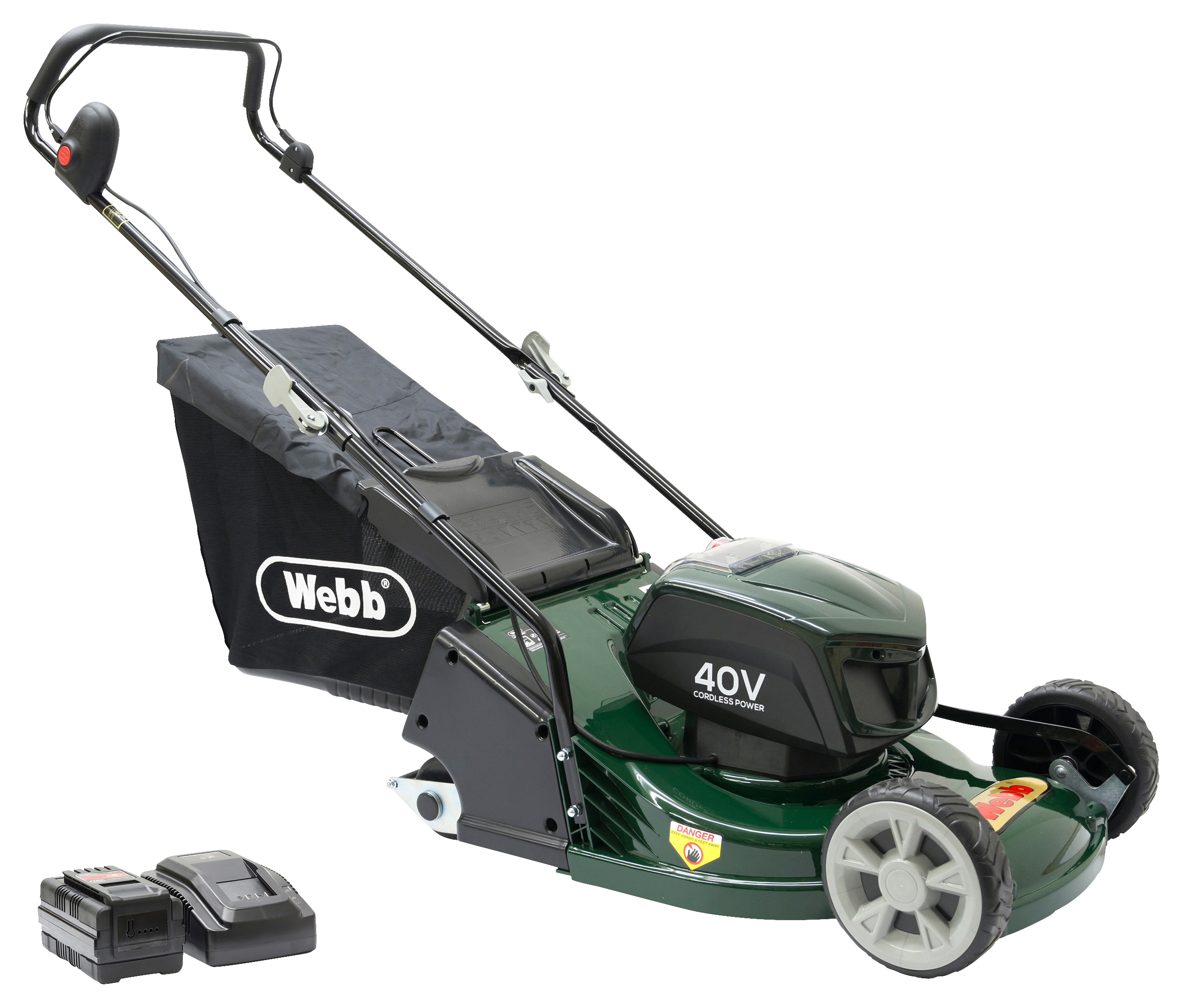 Webb WERR17LIP Cordless 40V Rear Roller Rotary Lawnmower - 43cm