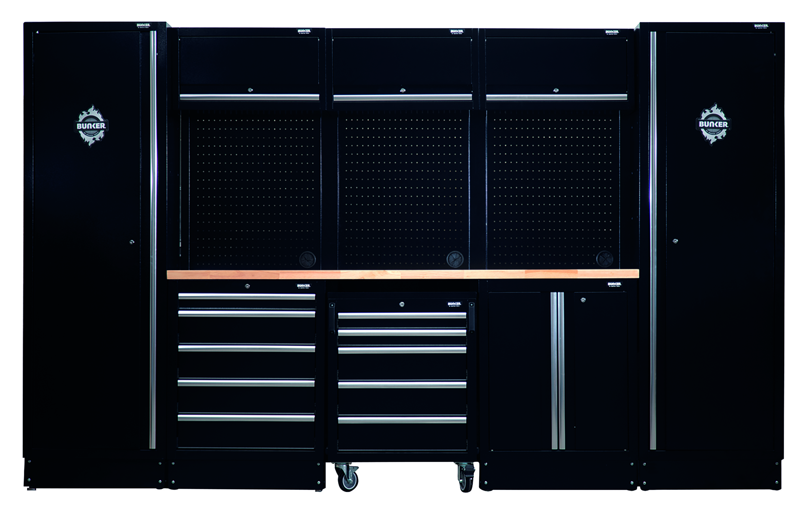 Image of BUNKER® Modular 16 Piece Storage Combo with Hardwood Worktop