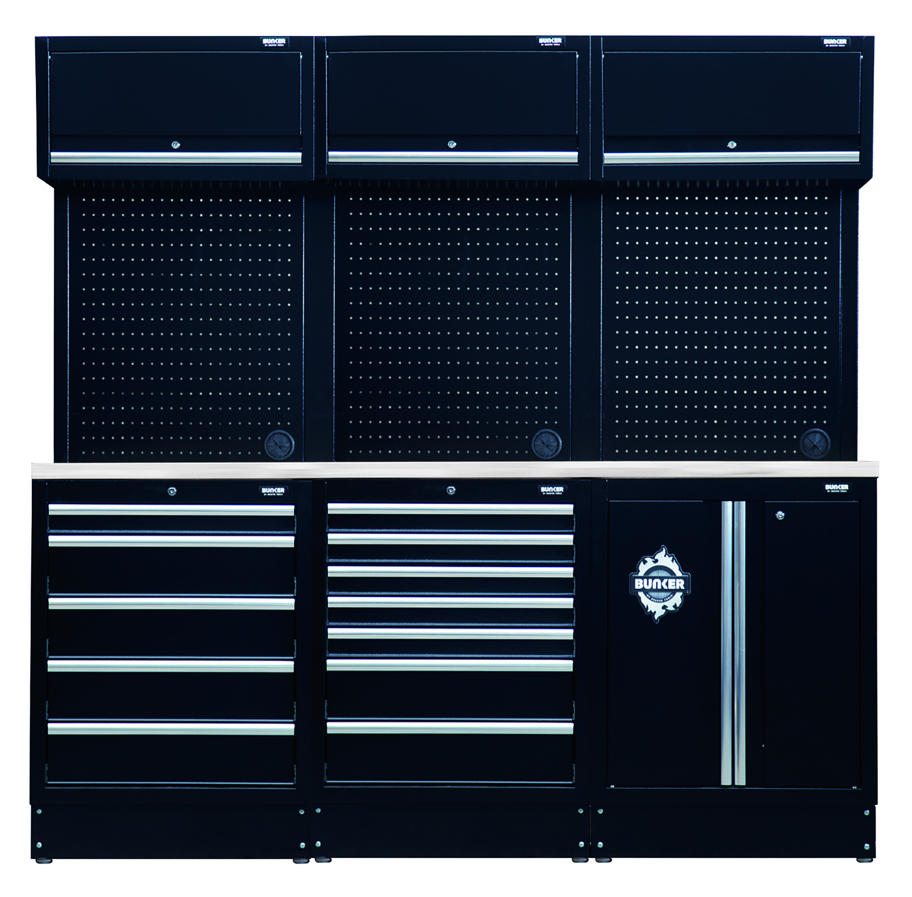 BUNKER® Modular 14 Piece Storage Combo with Stainless Steel Worktop