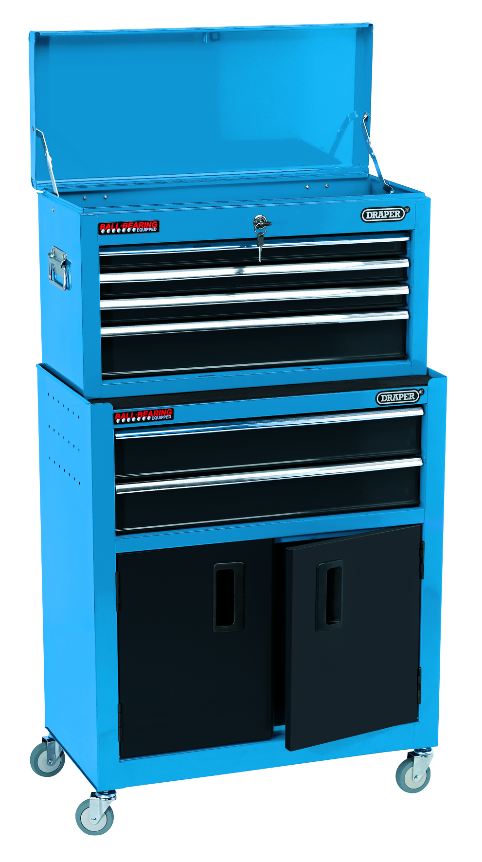 Draper RCTC6/B Blue Combined Roller Cabinet & 6 Drawer Tool Chest