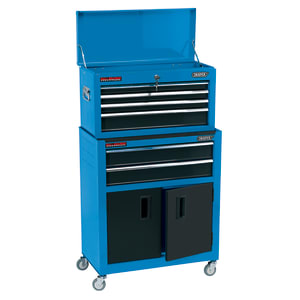 Draper RCTC6/B Blue Combined Roller Cabinet & 6 Drawer Tool Chest