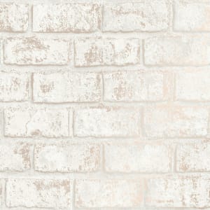 Holden Decor Glistening Brick Cream & Rose Gold Wallpaper - 10.05m x 53cm