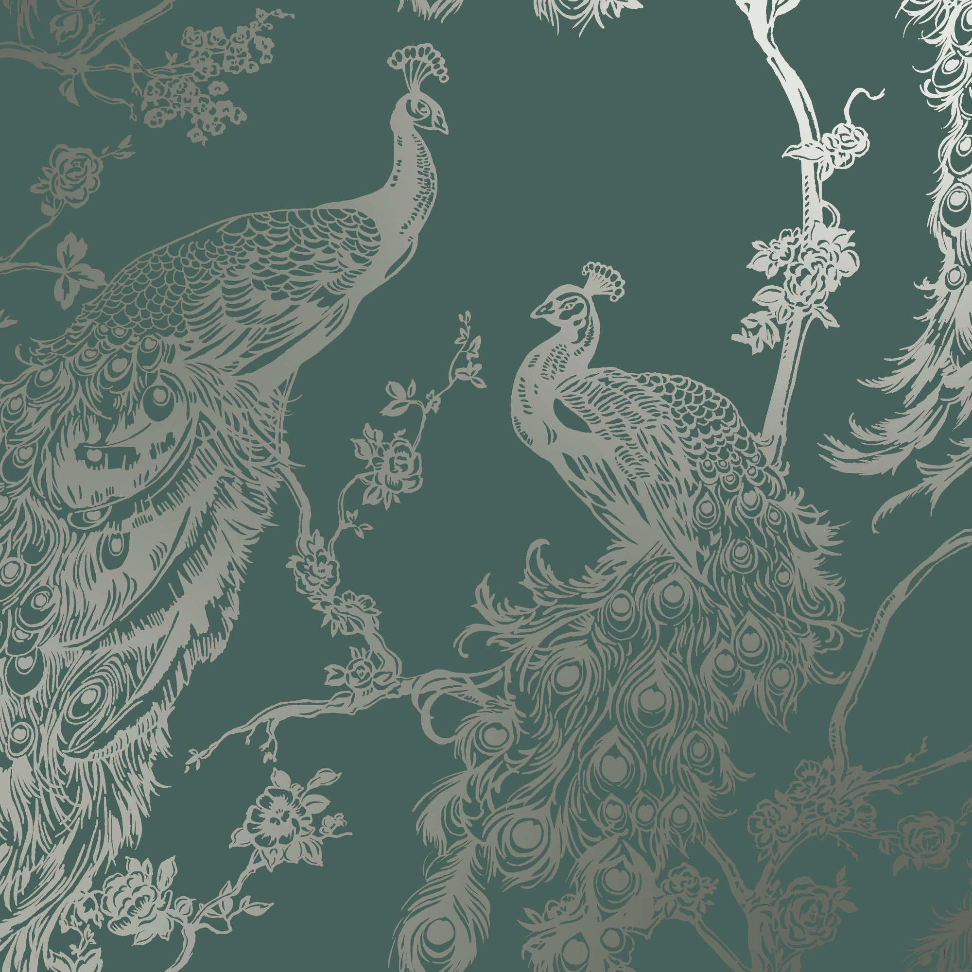 Image of Holden Decor Glistening Peacock Green Wallpaper - 10.05m x 53cm