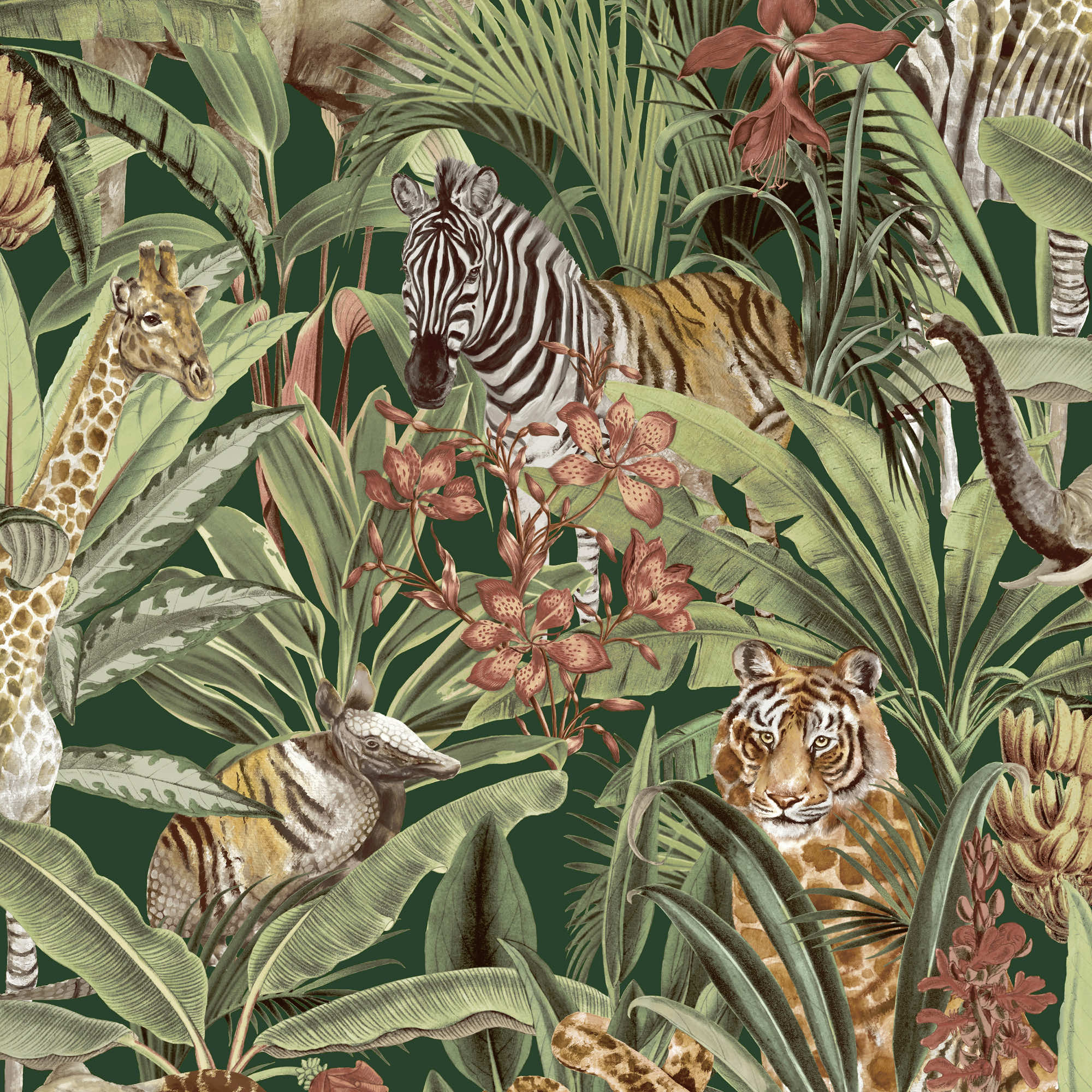 Holden Decor Safari Fusion Green Wallpaper - 10.05m