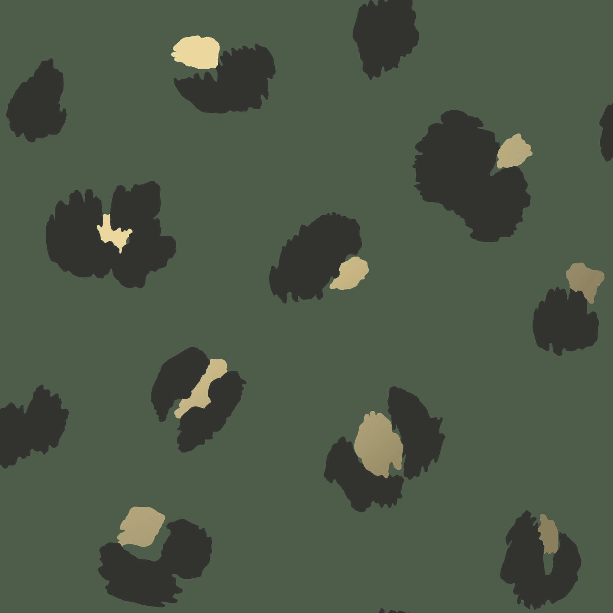 Holden Decor Large Leopard Spot Green Wallpaper -