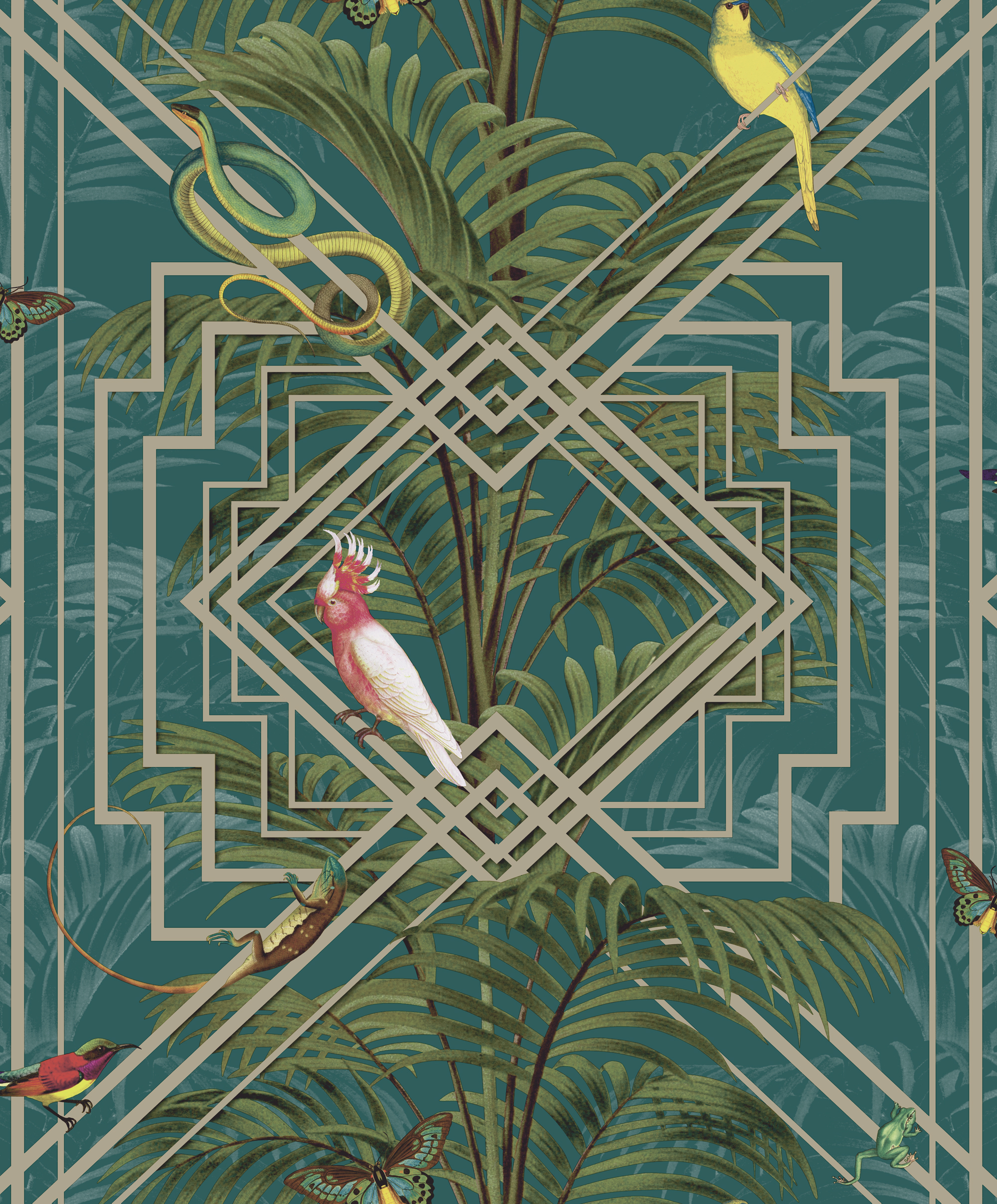 Image of Holden Decor Congo Teal Wallpaper - 10.05m x 53cm