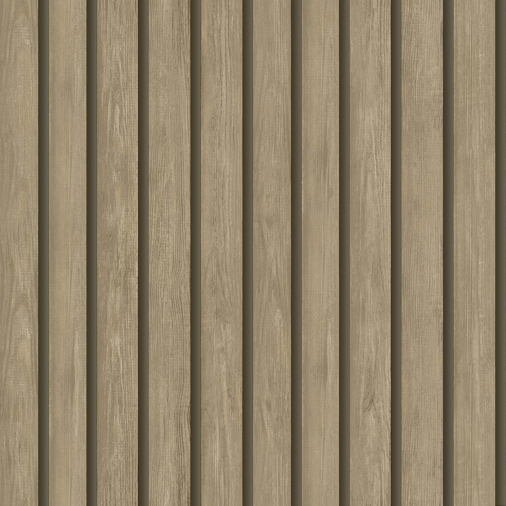 Image of Holden Decor Wood Slat Light Oak Wallpaper - 10.05m x 53cm
