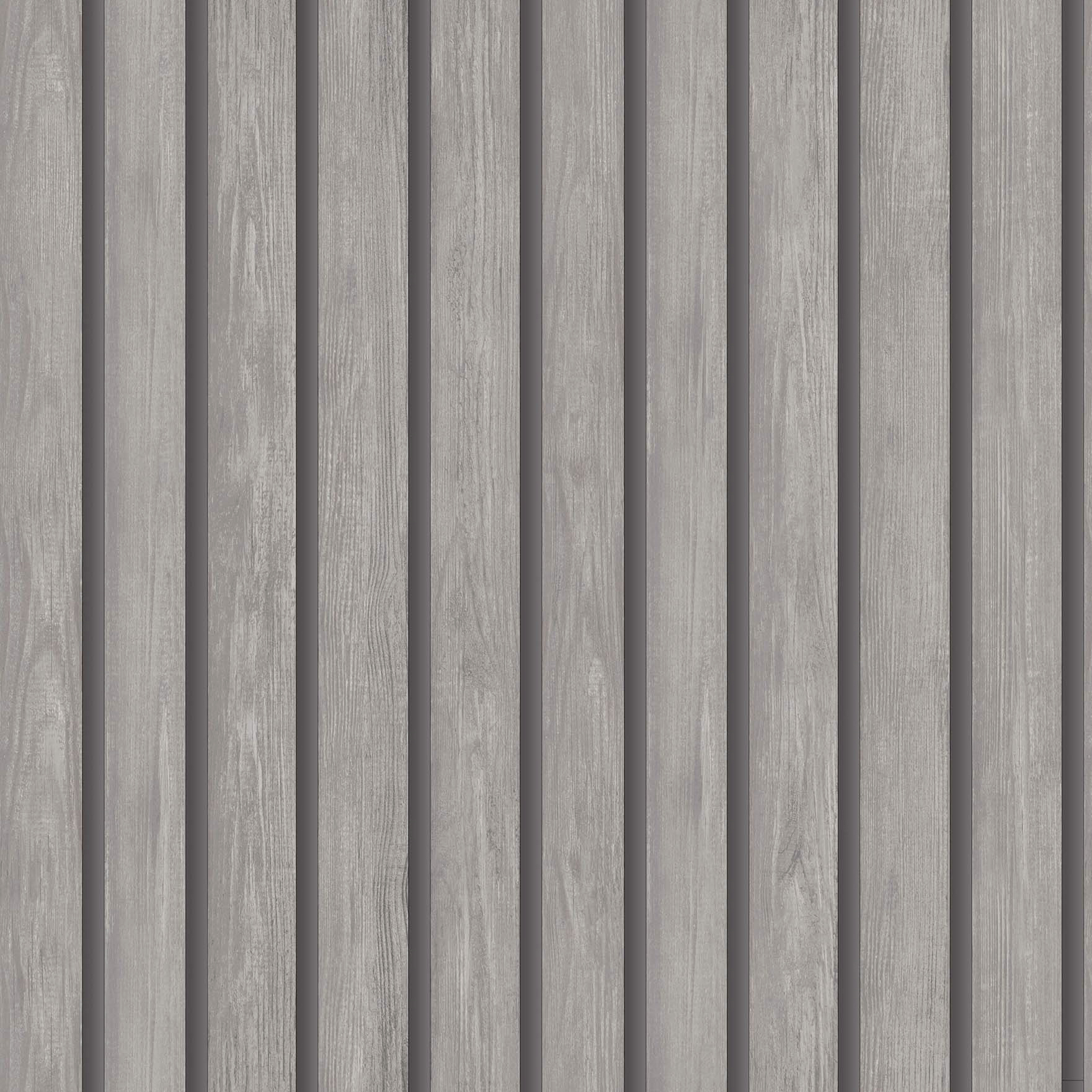 Image of Holden Decor Wood Slat Grey Wallpaper - 10.05m x 53cm