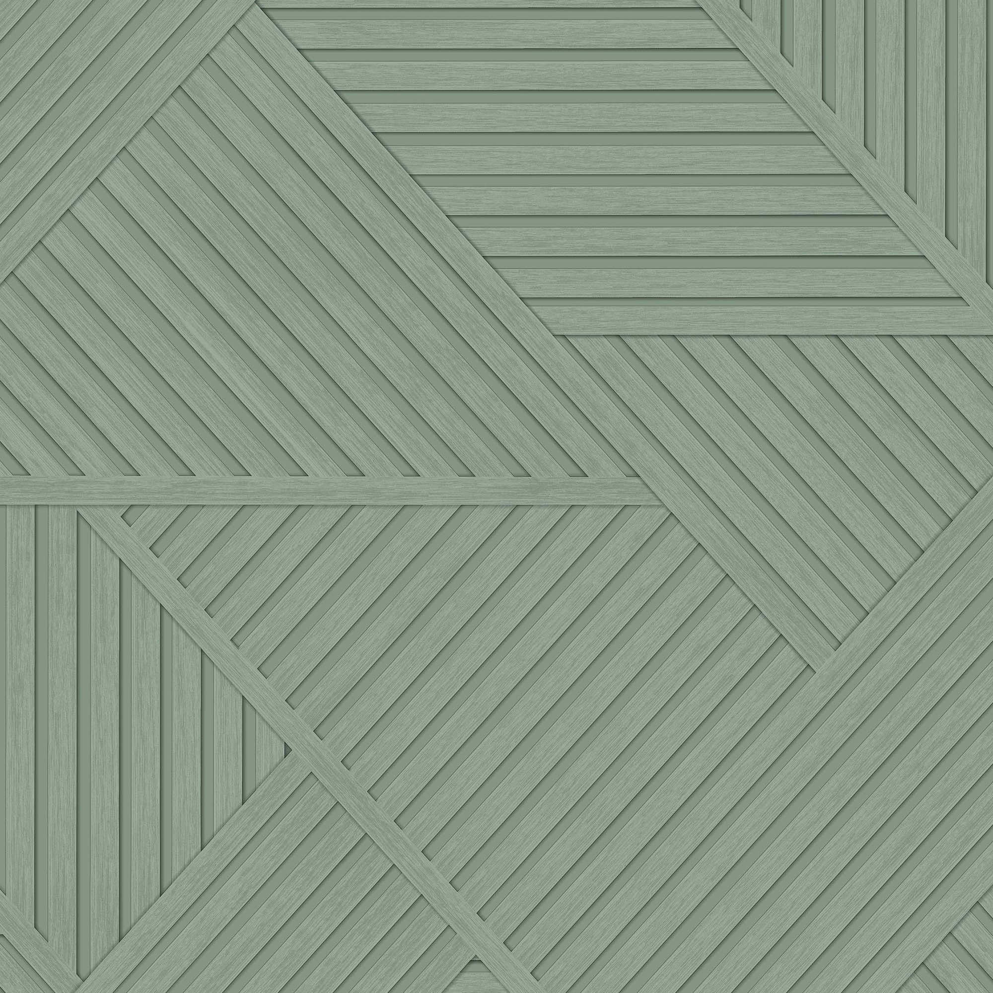 Holden Decor Wood Geometric Sage Wallpaper - 10.05m x 53cm