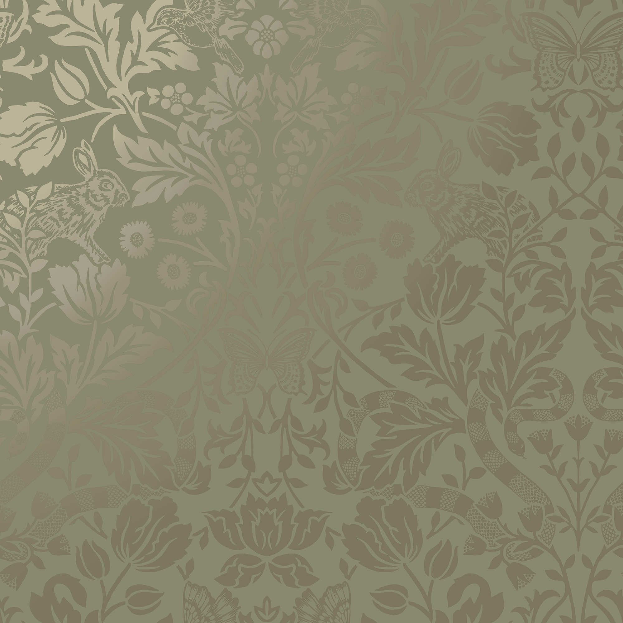 Holden Decor Metallic Mirrored Floral Green Wallpaper 10.05m x 53cm