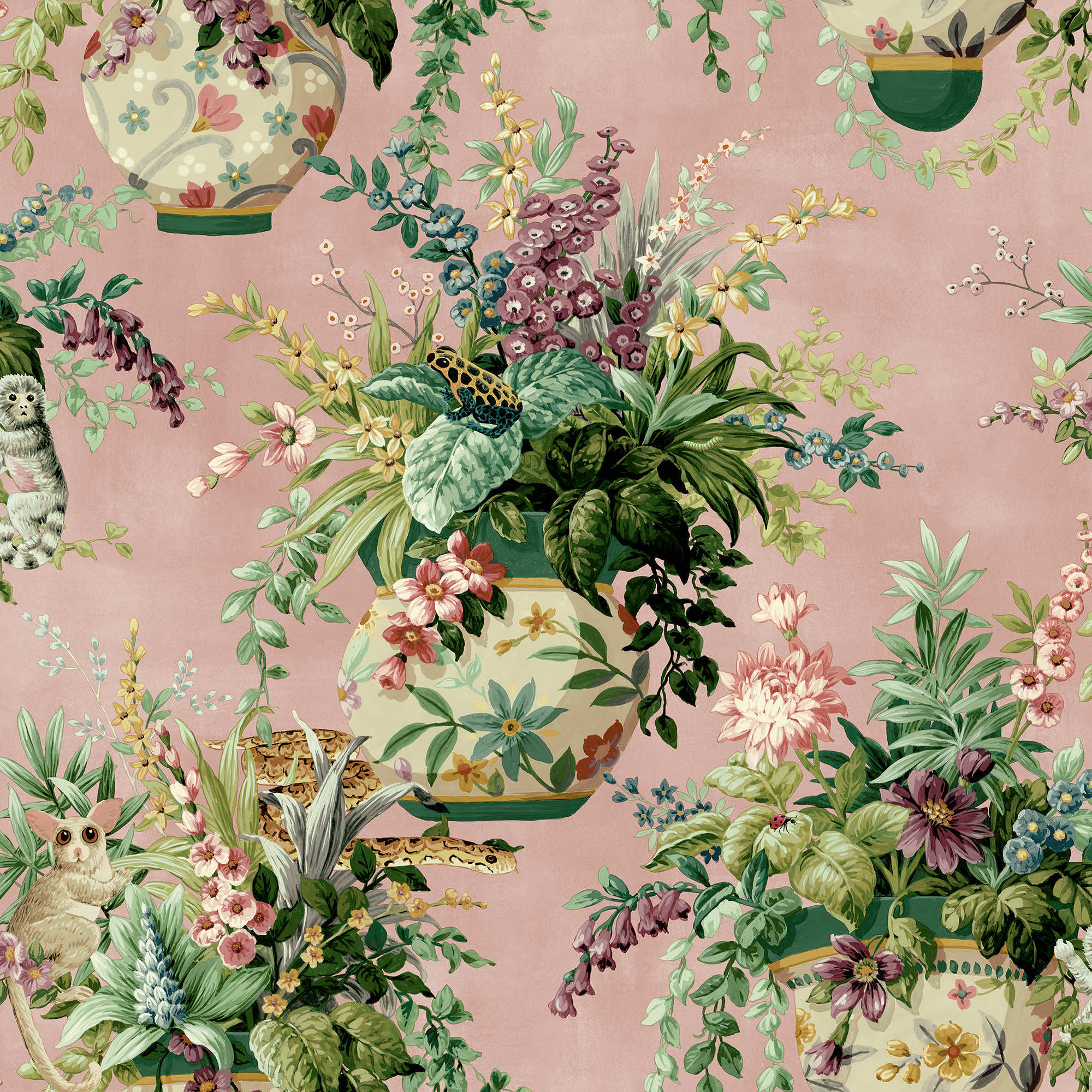 Image of Holden Decor Floral Vase Pink Wallpaper - 10.05m x 53cm