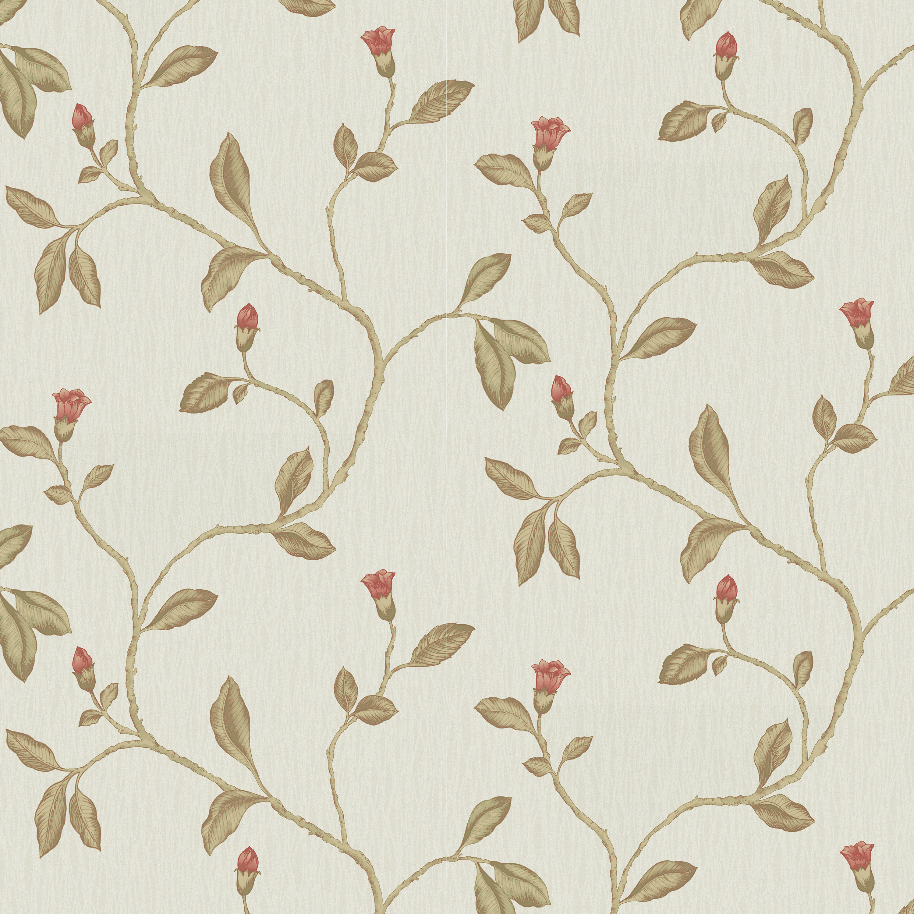 Holden Decor Lia Red Cotton Heavy Weight Vinyl Wallpaper - 10.05m x 53cm