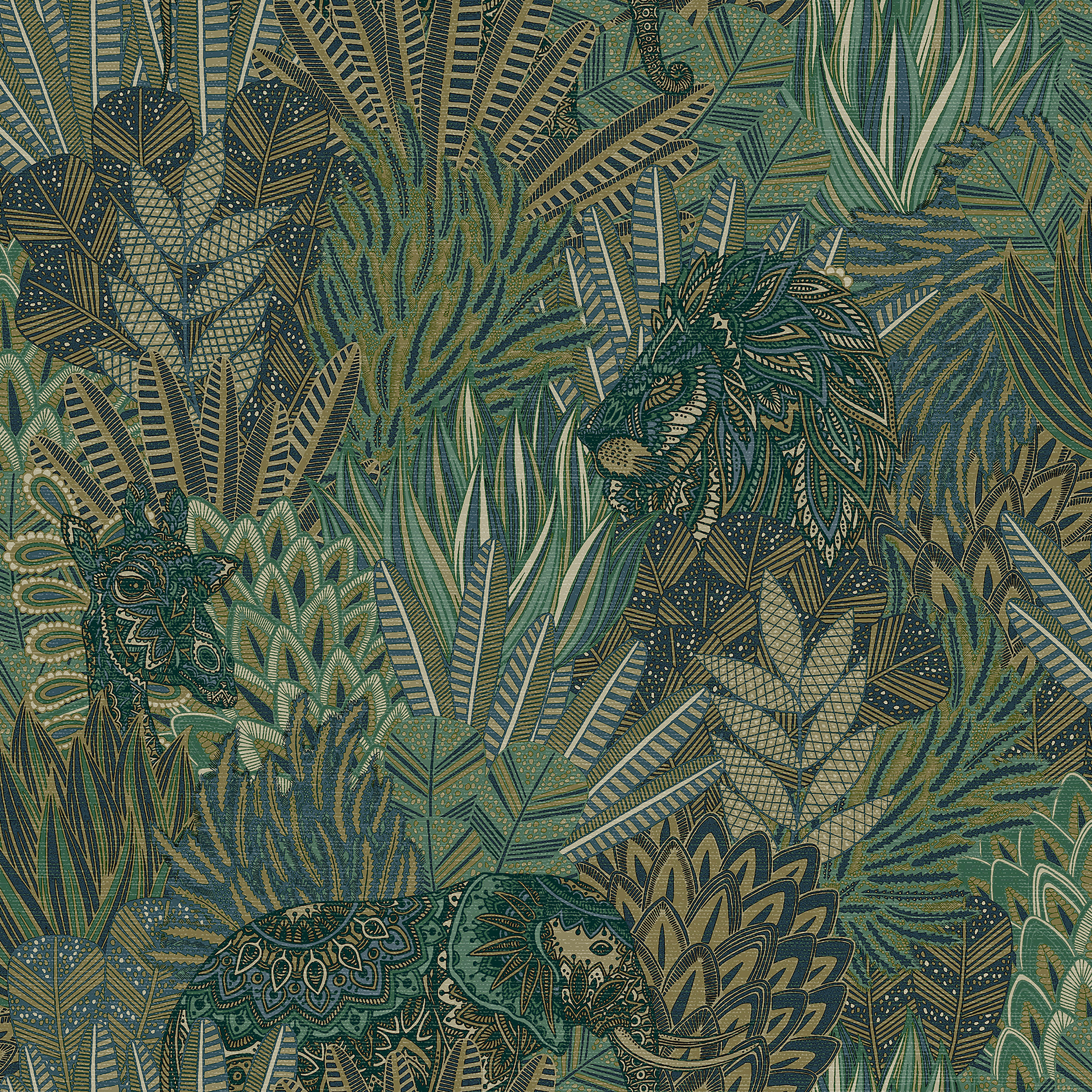 Image of Holden Decor Rainforest Green Wallpaper - 10.05m x 53cm