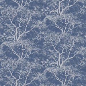 Holden Decor Whispering Trees Dark Blue Wallpaper - 10.05m x 53cm
