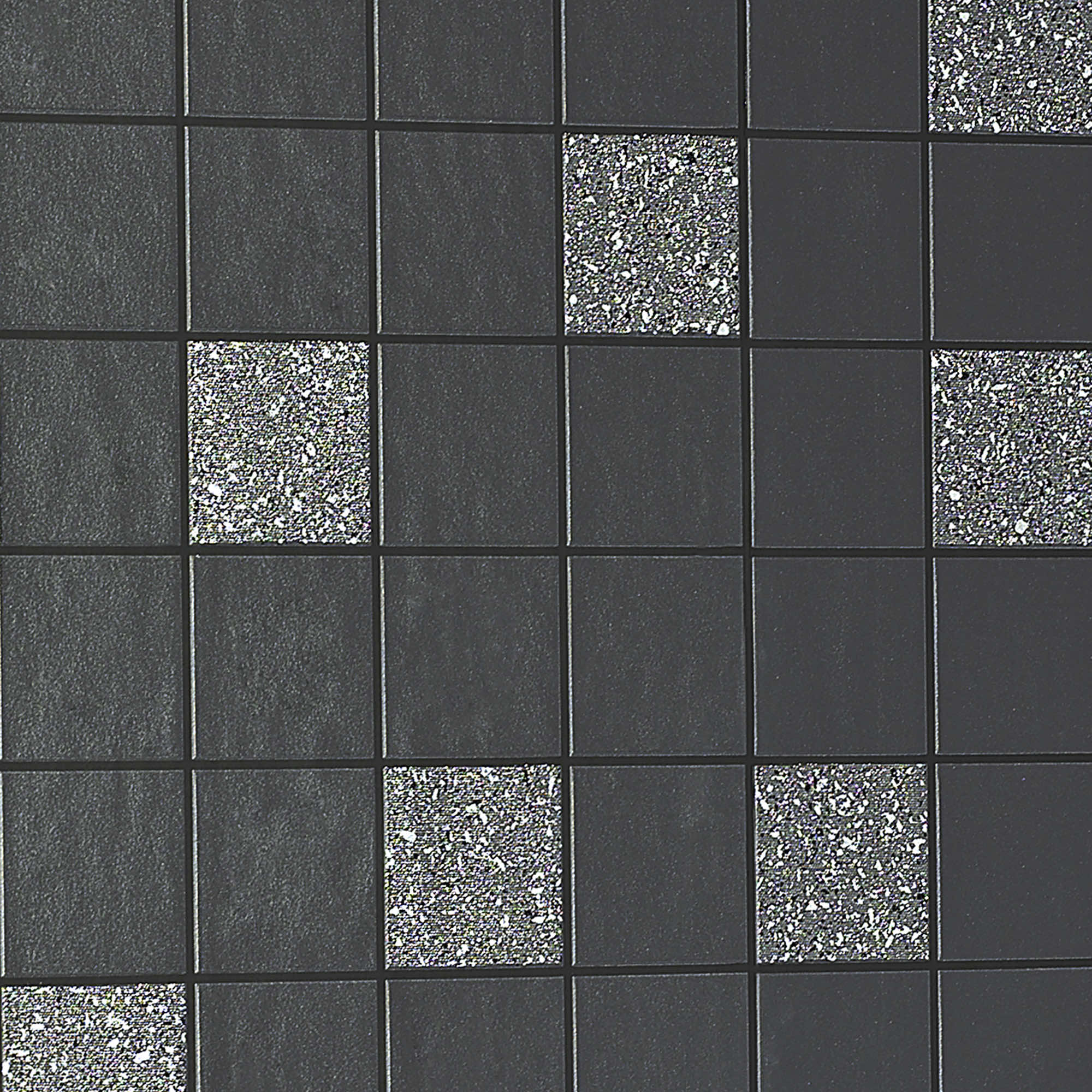 Image of Holden Decor Black Granite Tile Effect Wallpaper - 10.05m x 53cm
