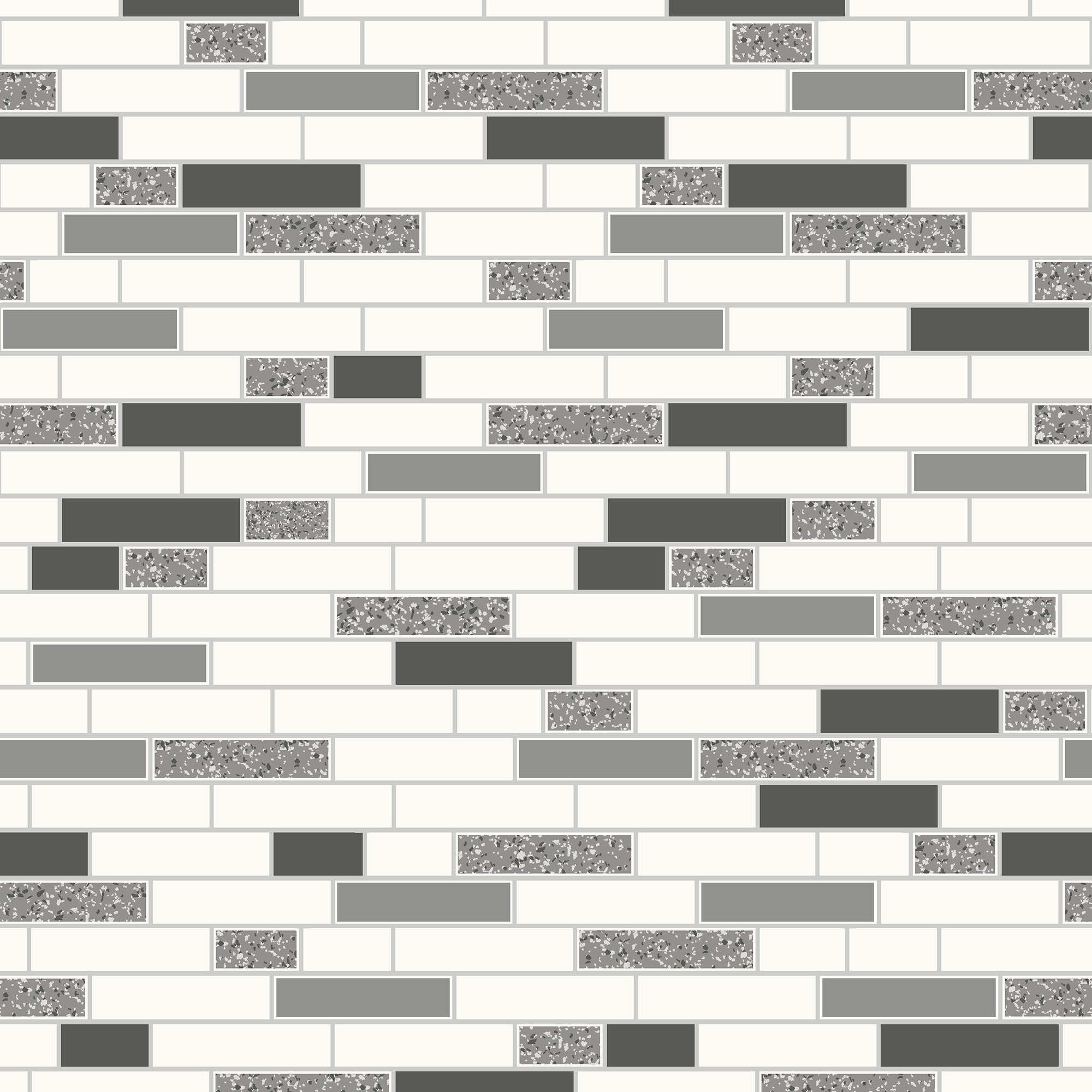 Holden Decor Oblong Granite Black & Silver Tile Effect Wallpaper - 10.05m x 53cm