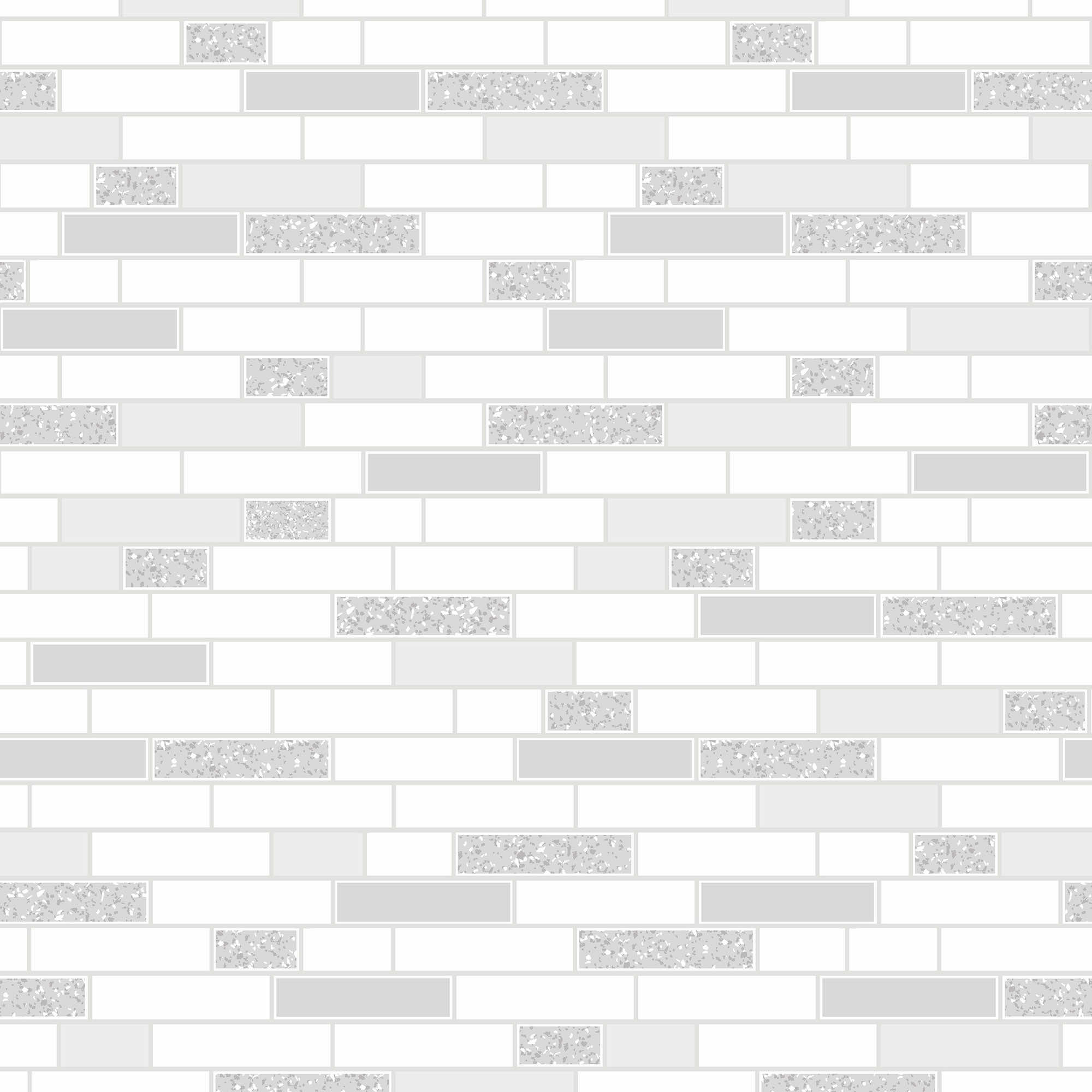 Image of Holden Decor Oblong Granite Grey & Silver Tile Effect Wallpaper - 10.05m x 53cm