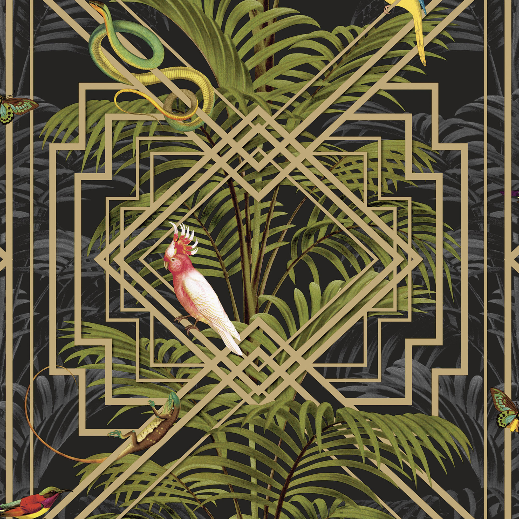 Image of Holden Decor Congo Black Wallpaper - 10.05m x 53cm