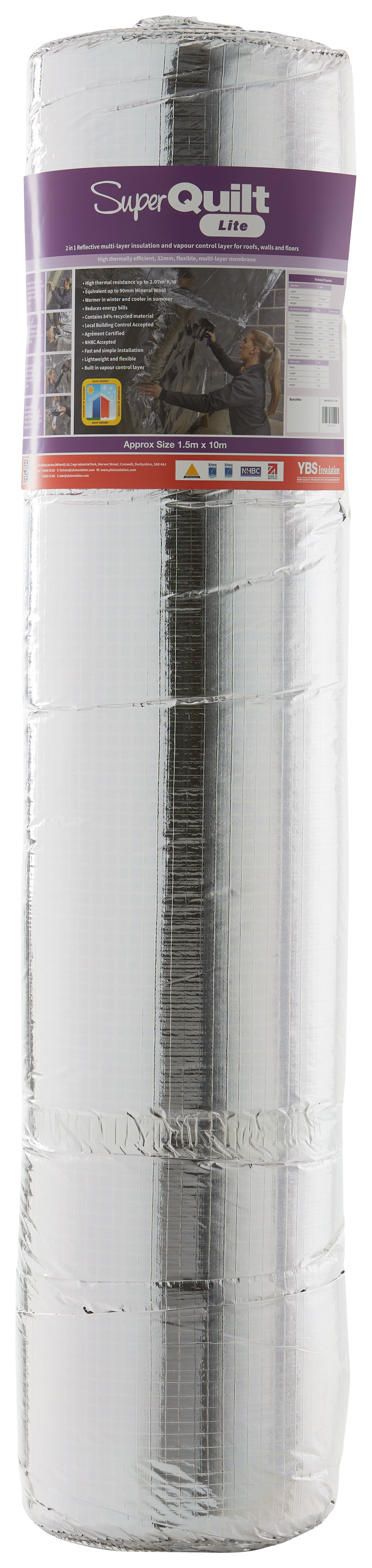 YBS SuperQuilt Lite 32mm Multi-foil Insulation Roll - 1.2 x 10m