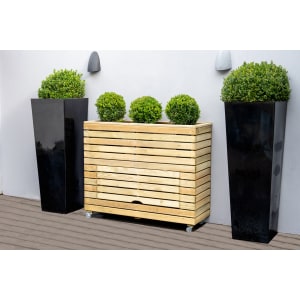Forest Garden Tall Linear Planter with Wheels - 1200 x 400 x 972mm