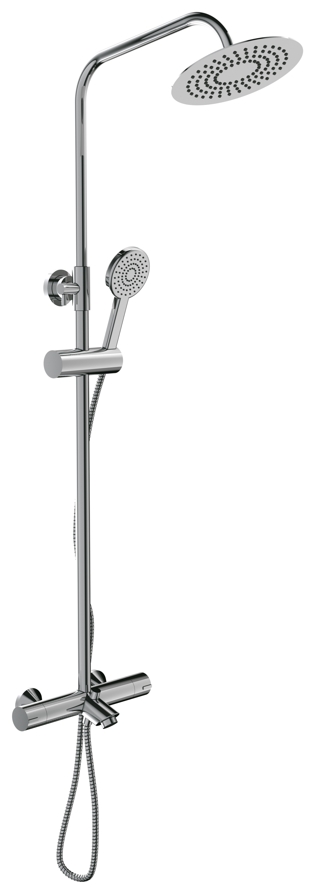 Image of Hadleigh Wall Mounted Dual Outlet Bath Shower Mixer - Chrome