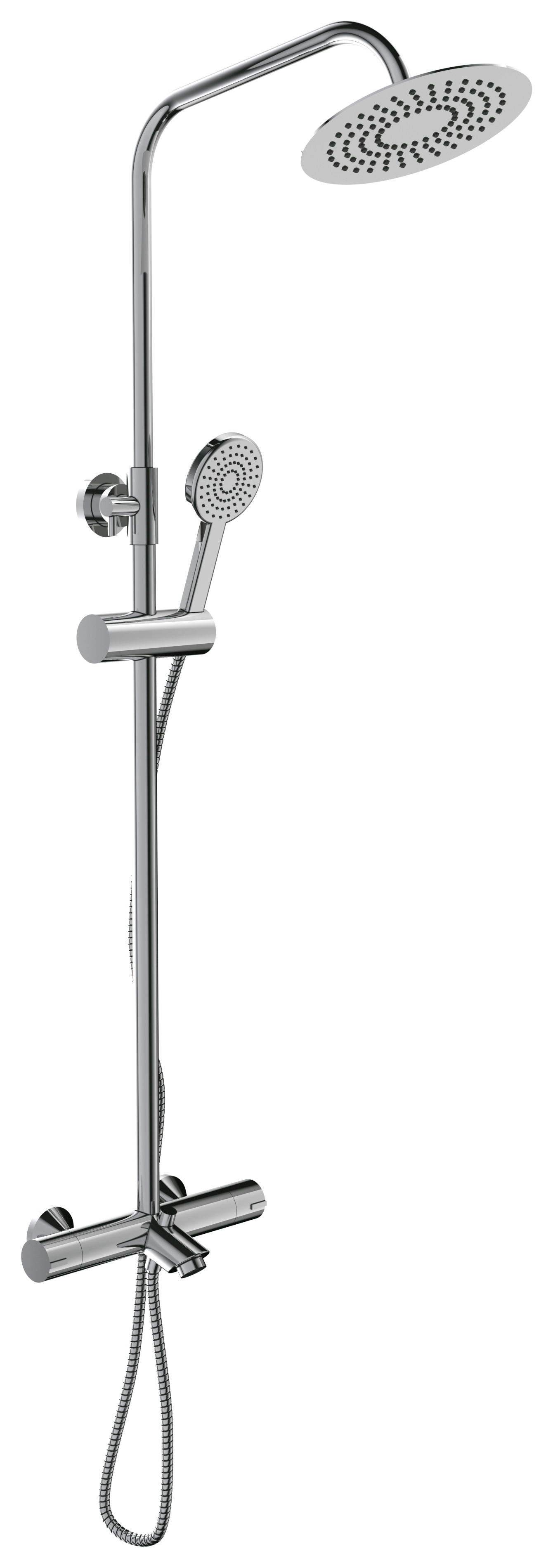 Hadleigh Wall Mounted Dual Outlet Bath Shower Mixer - Chrome