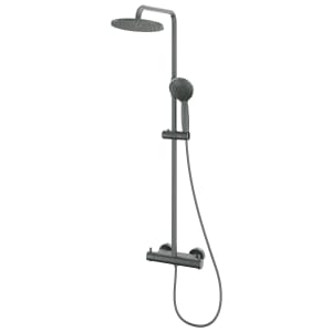 Image of Hadleigh Wall Mounted Dual Outlet Shower Mixer - Matt Anthracite
