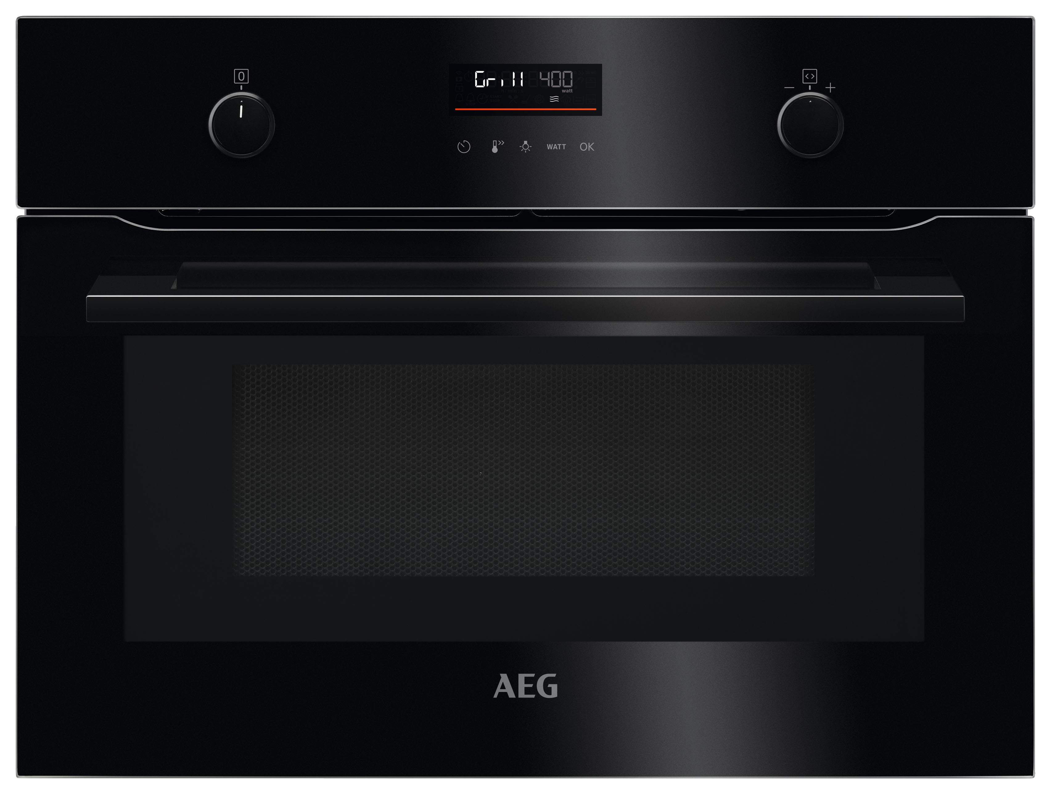 AEG KMK565060B 8000 Series CombiQuick Convection Oven with Microwave Function & Clean Enamel Cleaning - Black
