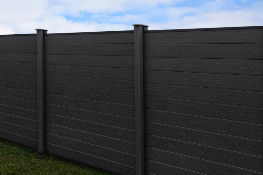 Image of WBM Wood Plastic Anthracite Composite Fence Slat - 1800 x 150mm - Pack of 2