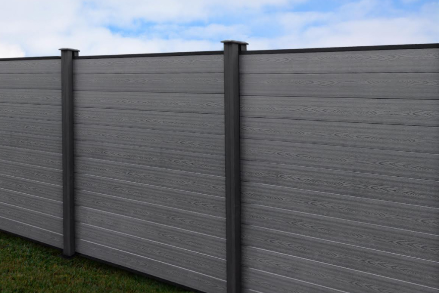 Image of WBM Wood Plastic Stone Grey Composite Fence Slat - 1800 x 150mm - Pack of 2