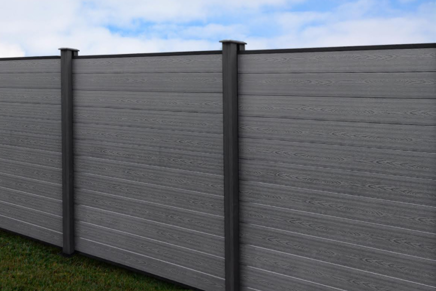 WBM Wood Plastic Stone Grey Composite Fence Slat - 1800 x 150mm - Pack of 2