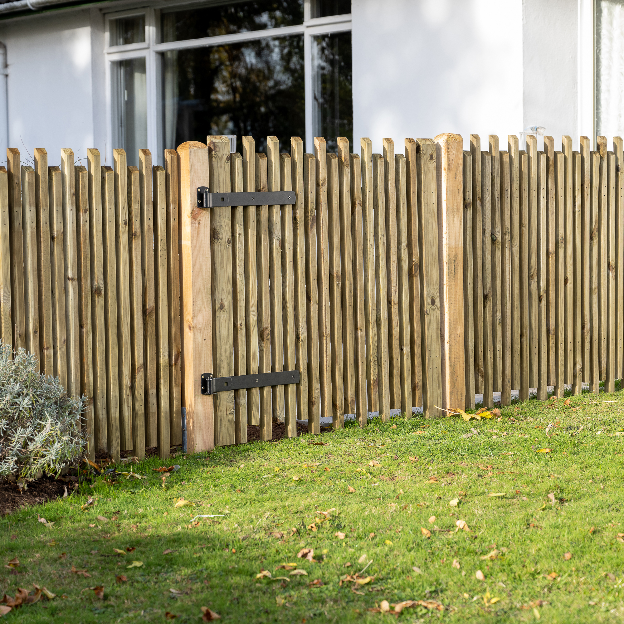 Image of Forest Garden Contemporary Picket Gate - 900 x 900mm