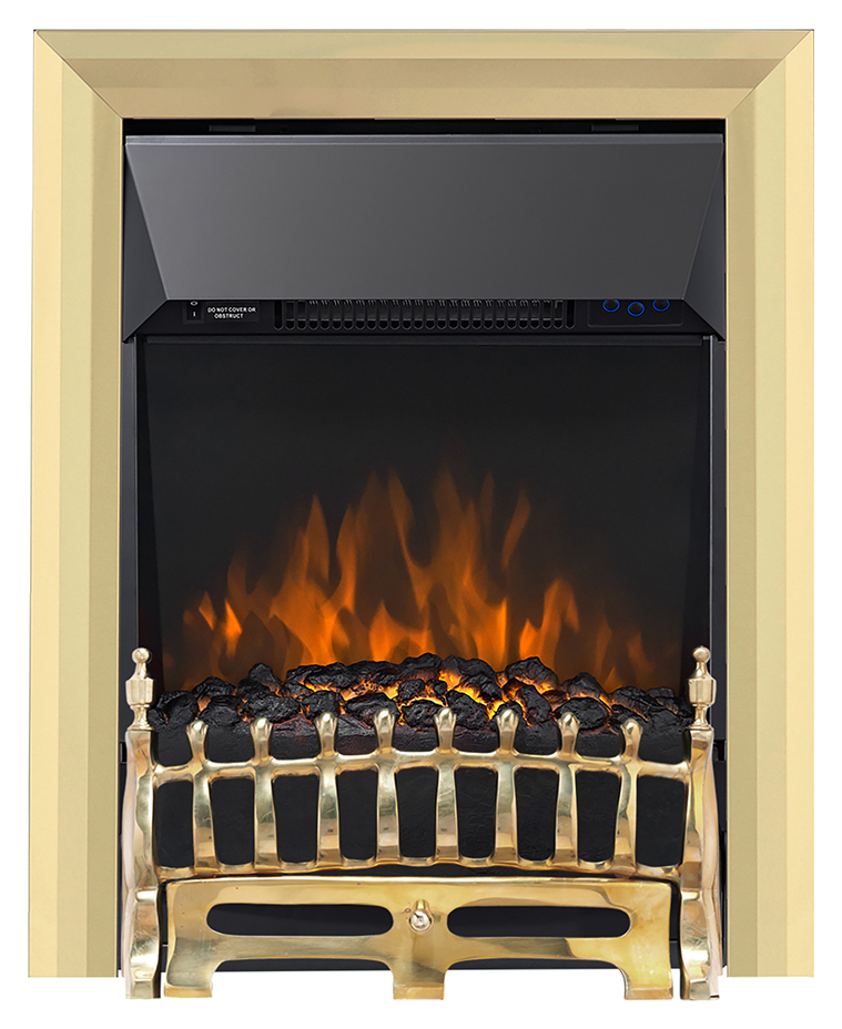 Image of Focal Point Blenheim Brass LED Electric Inset Fire