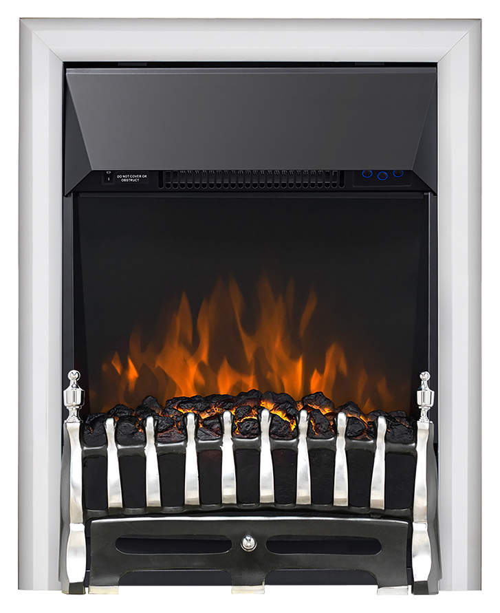 Image of Focal Point Blenheim Chrome & Black LED Electric Inset Fire