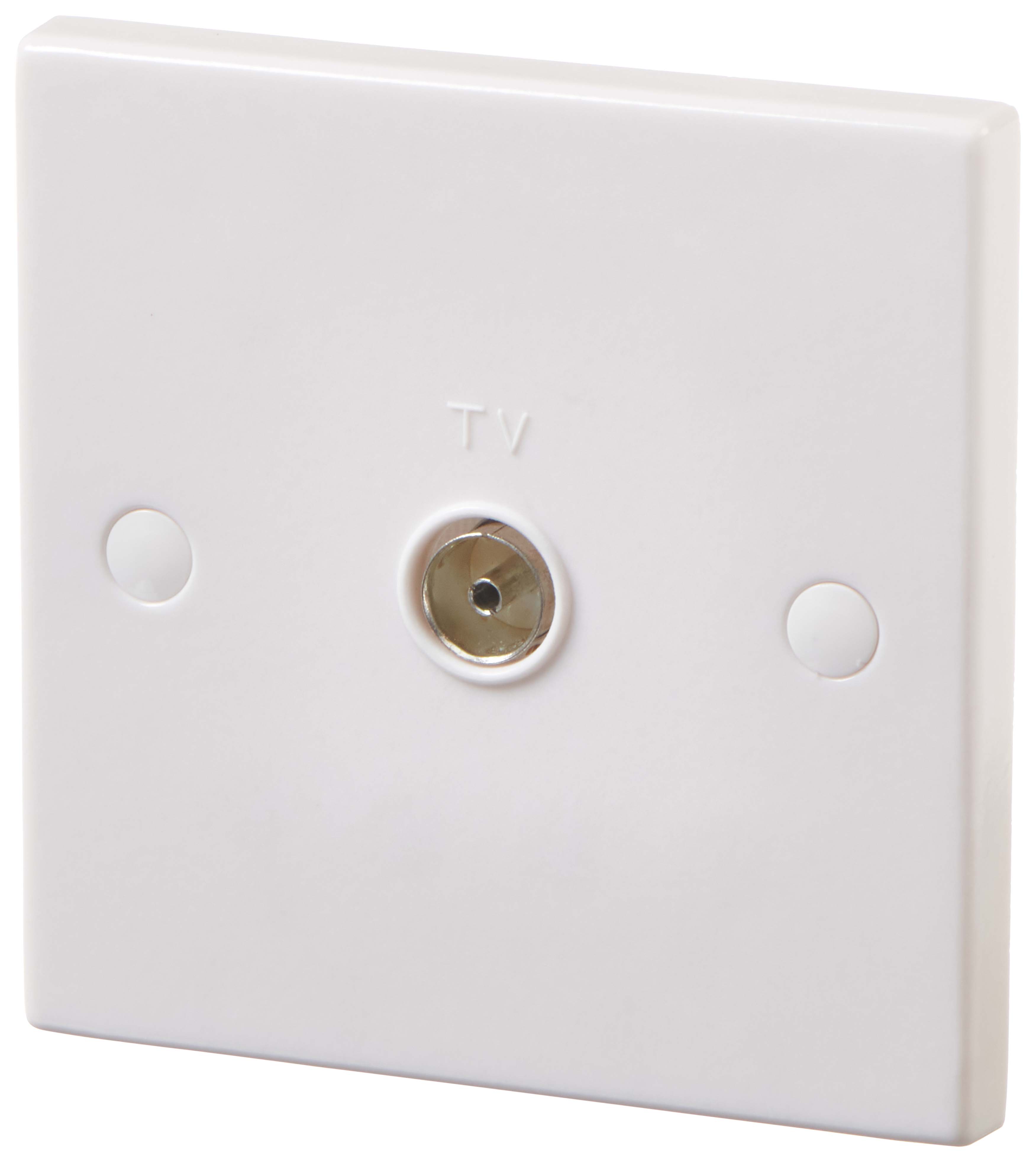 Wickes Square Edge Co-Axial TV Socket - White