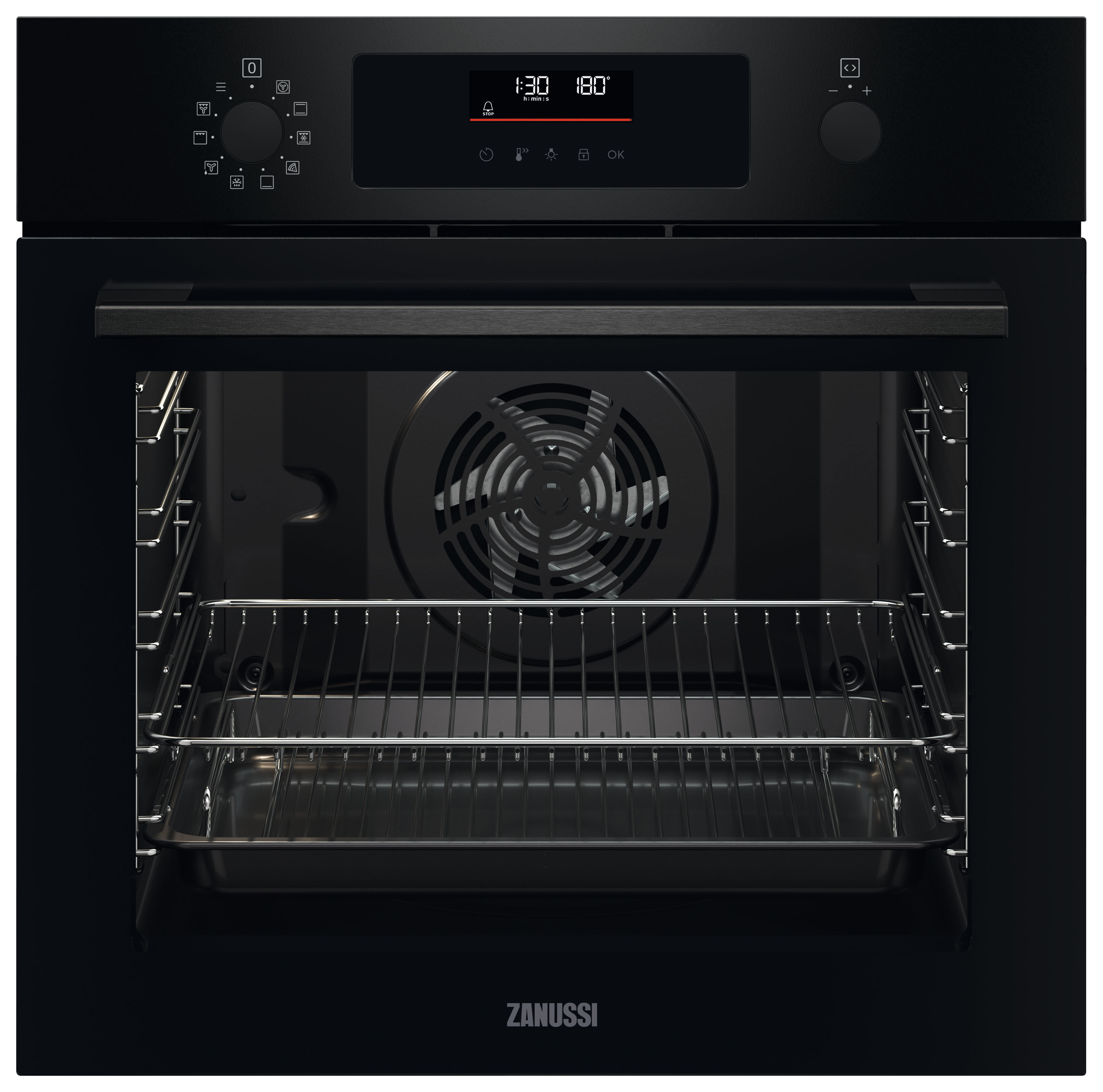 Image of Zanussi ZOPNX6KN Pyrolytic Single Oven - Black